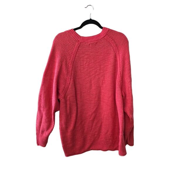 Sonoma Pink Open Knit Raglan Long Sleeve Pullover Sweater Womans Plus Size 2X - Picture 2 of 4